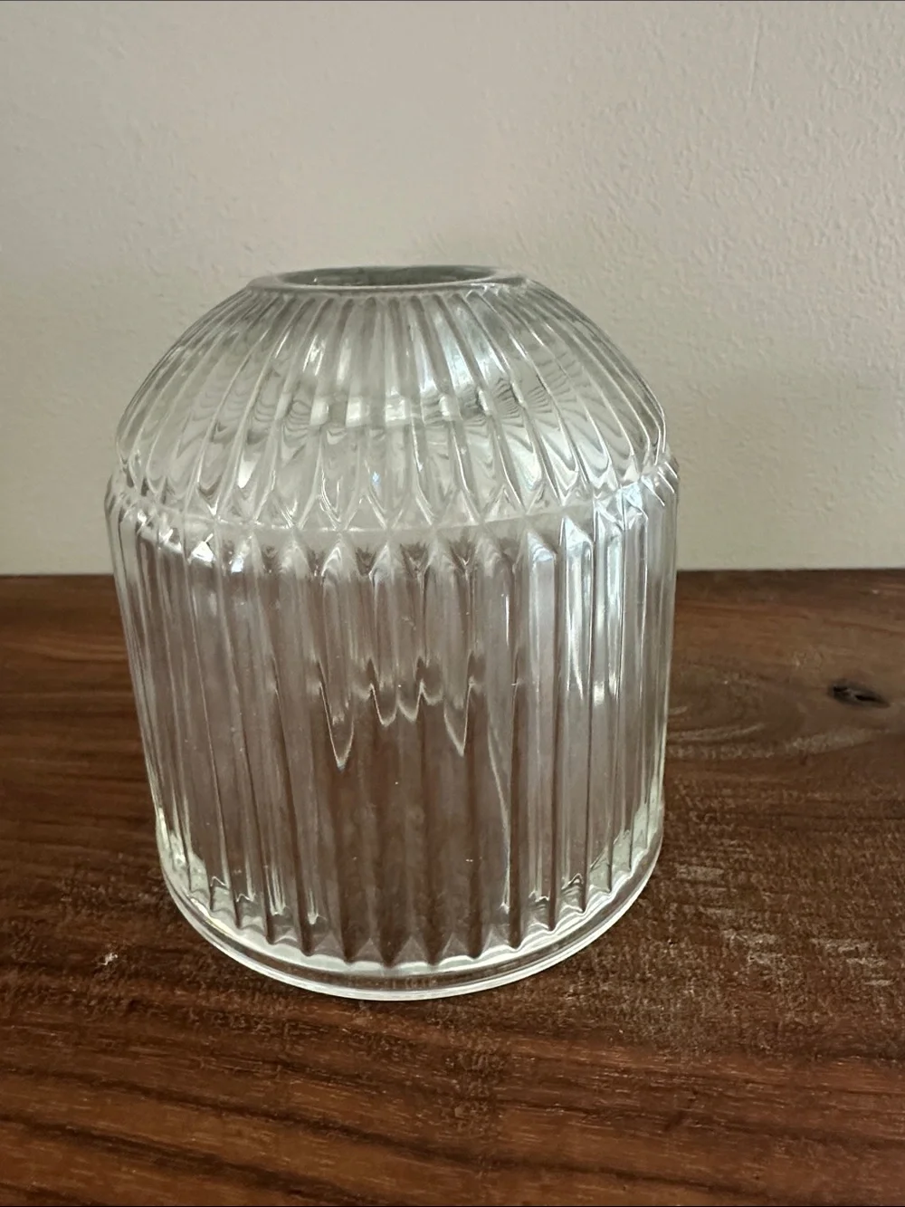 Vintage Homco Clear Ribbed Glass Fairy Lamp - 3 pcs (Authentic Mark)
